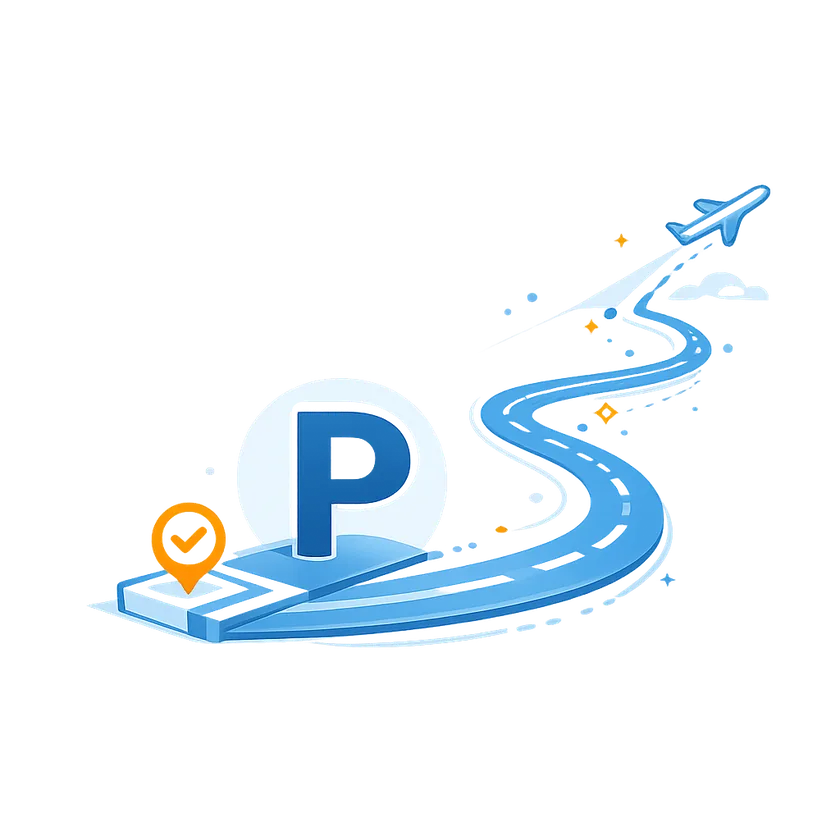 Icono de parking Icarous con la ruta del viaje